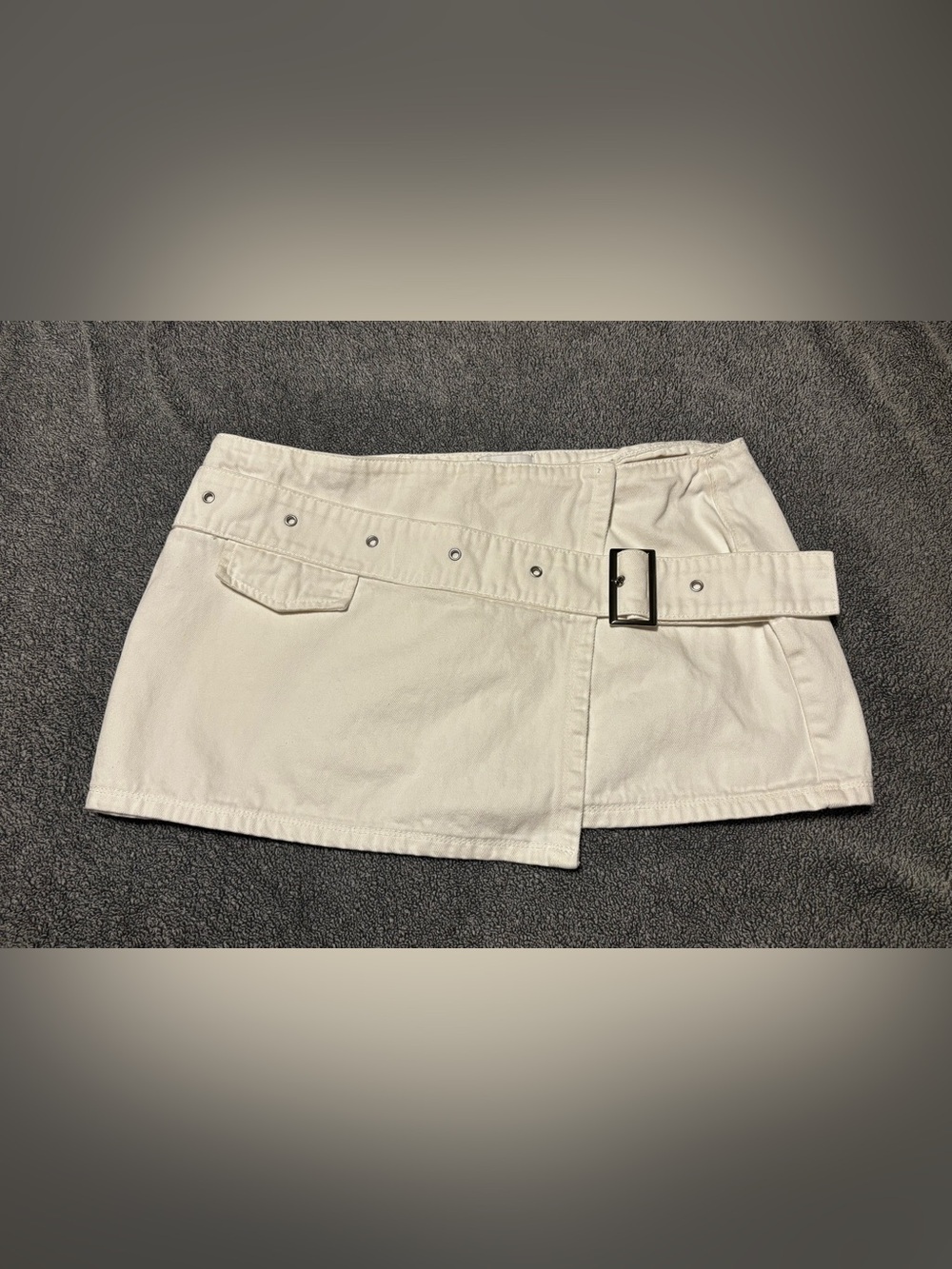 Princess Polly Off-White Belted Mini Skort
